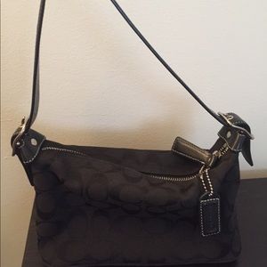 Coach small shoulder bag- canvas/leather